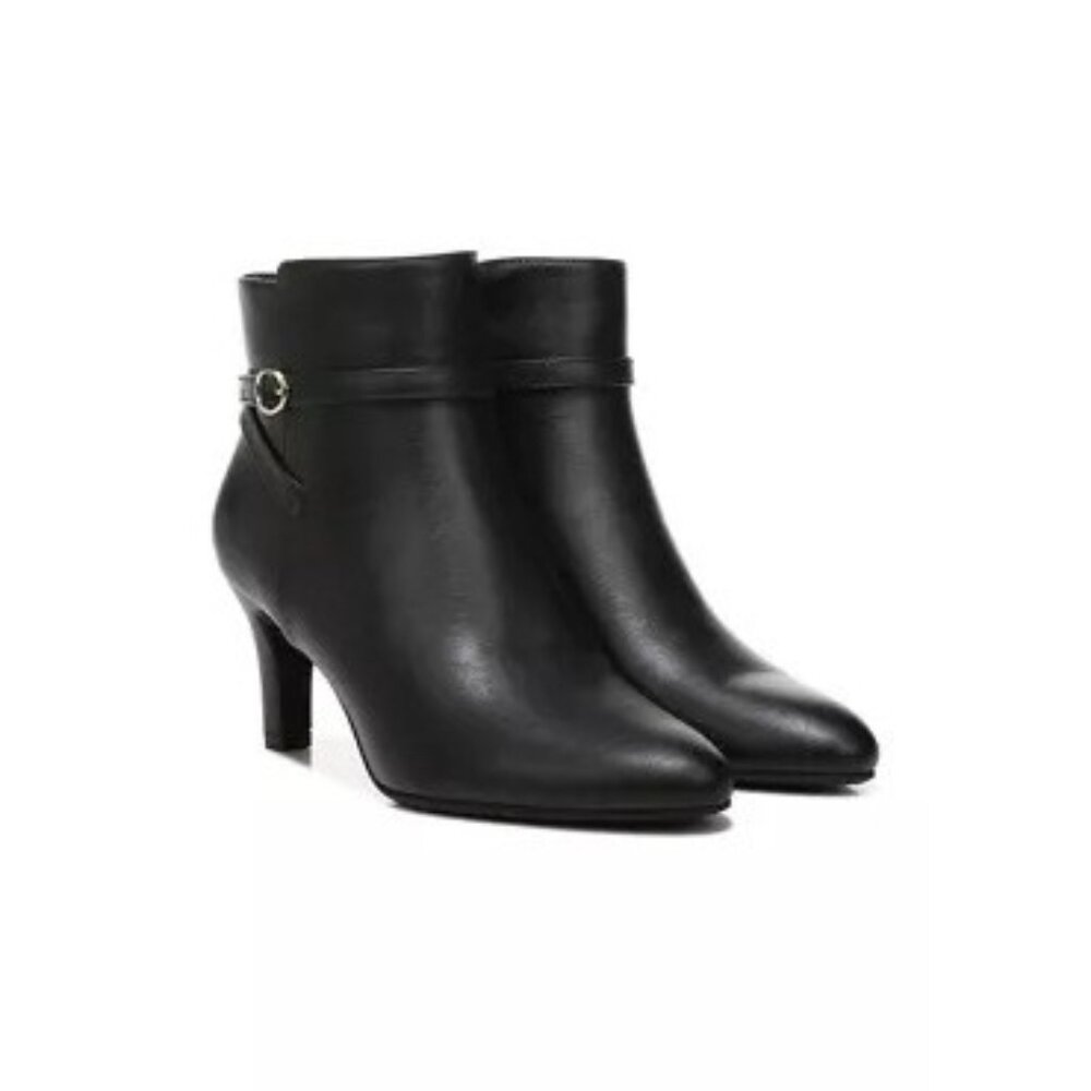 LifeStride Women's Black Ankle Boots 8M Side Zipper Pointed Toe